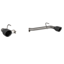 QTP 14-15 Chevrolet Camaro SS 6.2L 304SS Eliminator Muffler Delete Axle Back Exhaust w/4.5in Blk Tip-2