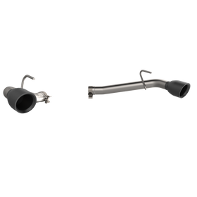 QTP 14-15 Chevrolet Camaro SS 6.2L 304SS Eliminator Muffler Delete Axle Back Exhaust w/4.5in Blk Tip - 0