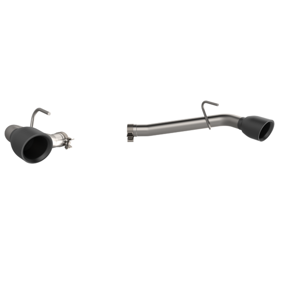 QTP 14-15 Chevrolet Camaro SS 6.2L 304SS Eliminator Muffler Delete Axle Back Exhaust w/4.5in Blk Tip