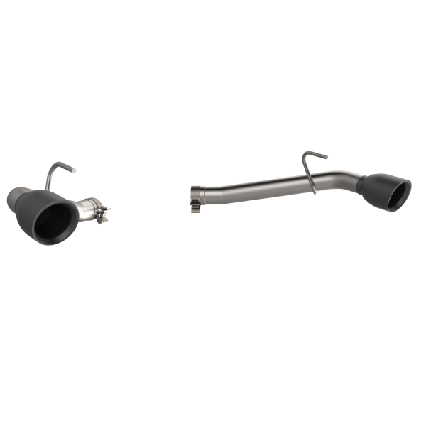 QTP 14-15 Chevrolet Camaro SS 6.2L 304SS Eliminator Muffler Delete Axle Back Exhaust w/4.5in Blk Tip - 0