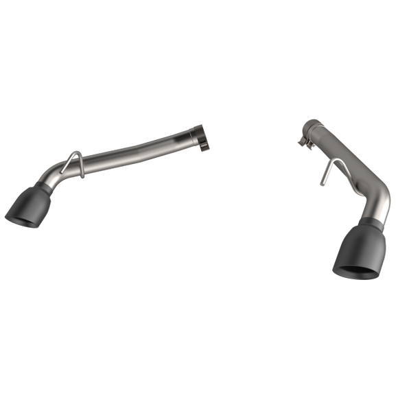 QTP 14-15 Chevrolet Camaro SS 6.2L 304SS Eliminator Muffler Delete Axle Back Exhaust w/4.5in Blk Tip