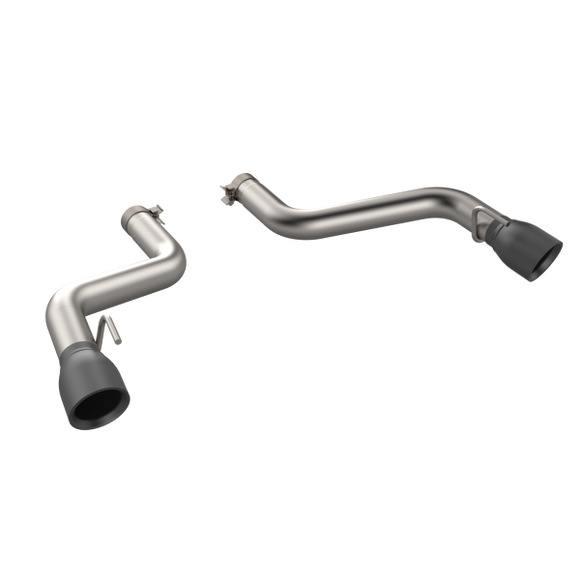 QTP 16-18 Chevrolet Camaro SS 6.2L 304SS Eliminator Muffler Delete Axle Back Exhaust w/4.5in Blk Tip