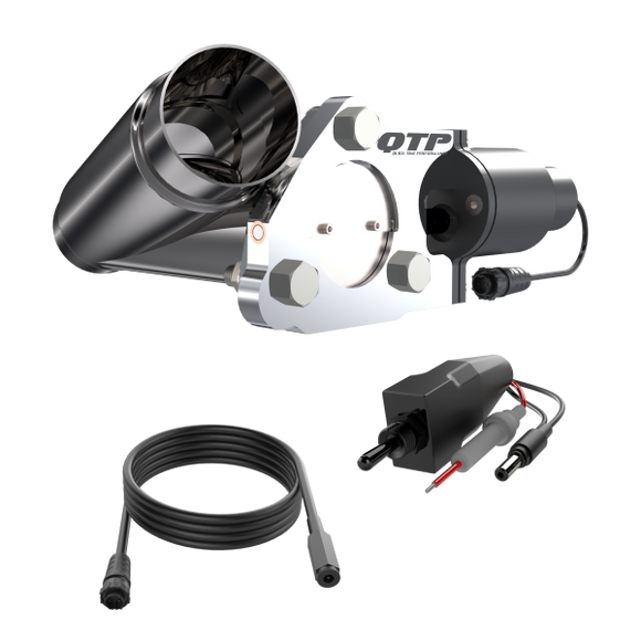 QTP Single 2.25in Electric Valve / Wiring / 1 Toggle Switch / 1 2.25in SS Exhaust Cutout