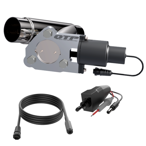 QTP Single 2.25in Electric Valve / Wiring / 1 Toggle Switch / 1 2.25in SS Exhaust Cutout