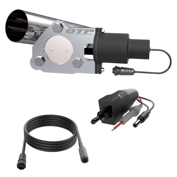 QTP Single 2.5in Electric Valve / Wiring / 1 Toggle Switch / 1 2.5in SS Exhaust Cutout