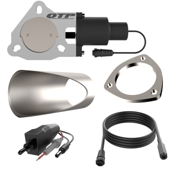 QTP Single 3in Electric Valve / Wiring / 1 Toggle Switch / 1 3in DIY Cutout Pipe