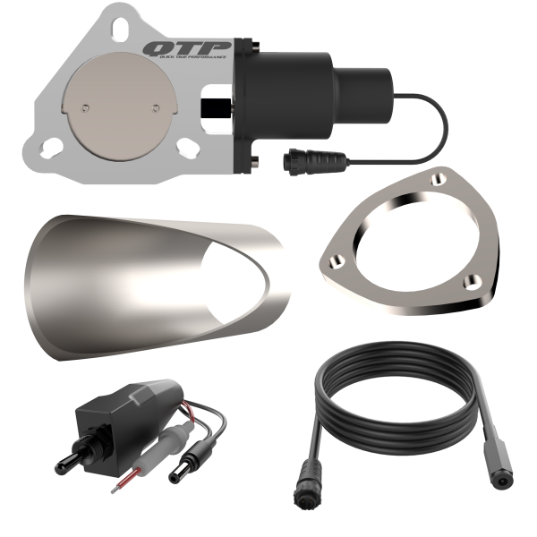 QTP Single 3in Electric Valve / Wiring / 1 Toggle Switch / 1 3in DIY Cutout Pipe