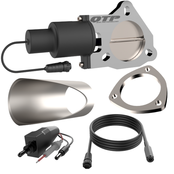 QTP Single 3in Electric Valve / Wiring / 1 Toggle Switch / 1 3in DIY Cutout Pipe