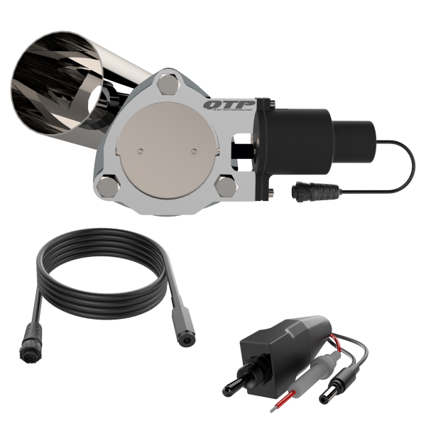 QTP Single 3.5in Electric Valve / Wiring / 1 Toggle Switch / 1 3.5in SS Exhaust Cutout