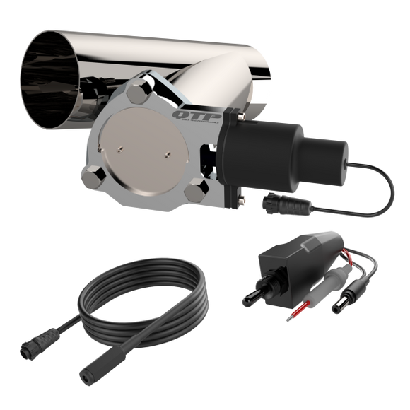 QTP Single 3.5in Electric Valve / Wiring / 1 Toggle Switch / 1 3.5in SS Exhaust Cutout