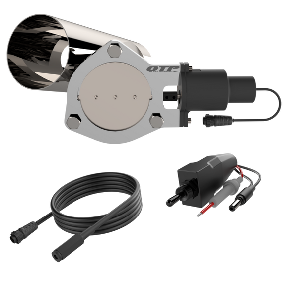 QTP Single 4in Electric Valve / Wiring / 1 Toggle Switch / 1 4in SS Exhaust Cutout