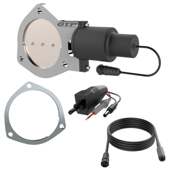 QTP 4in Bolt-On QTEC Electric Cutout Valve w/Flange - Single