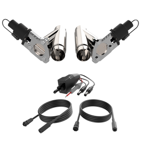 QTP Dual 2.25in Electric Valves / Wiring / 1 Toggle Switch / 2 SS 2.25in Cutouts