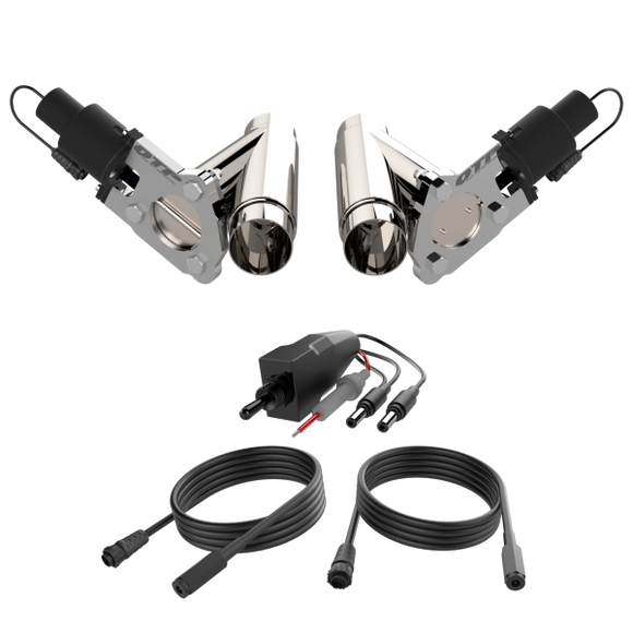 QTP Dual 2.25in Electric Valves / Wiring / 1 Toggle Switch / 2 SS 2.25in Cutouts