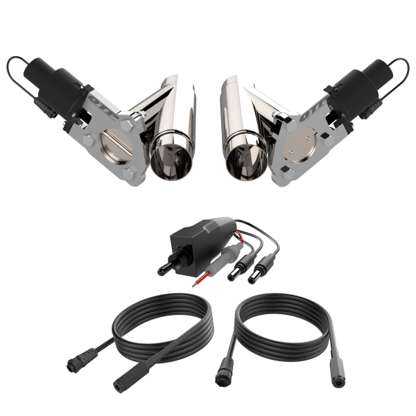 QTP Dual 2.25in Electric Valves / Wiring / 1 Toggle Switch / 2 SS 2.25in Cutouts