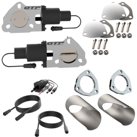 QTP Dual 2.25in Electric Valves / Wiring / 1 Toggle Switch / 2 2.25in DIY Cutout Pipes