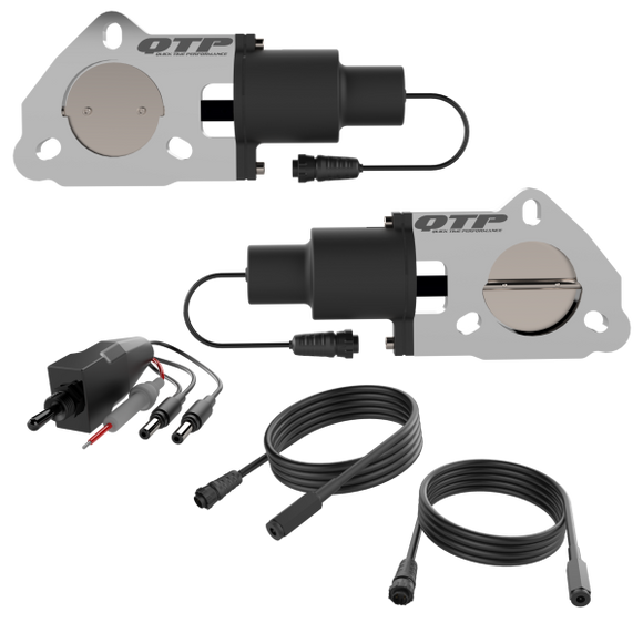 QTP 2.5in Bolt-On QTEC Dual Electric Cutout Valves - Pair