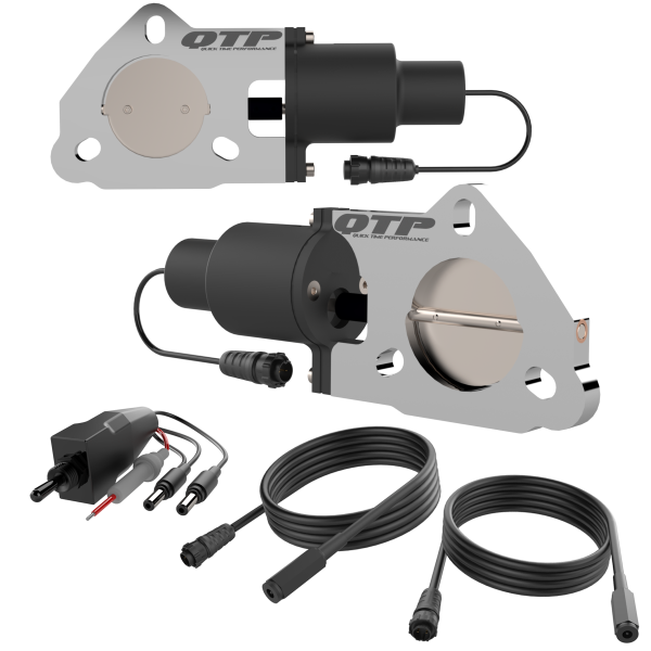 QTP 2.5in Bolt-On QTEC Dual Electric Cutout Valves - Pair - 0
