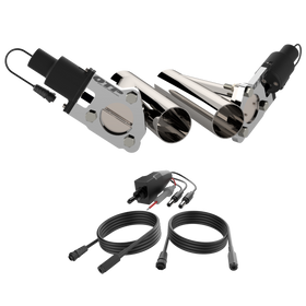 QTP Dual 2.5in Electric Valves / Wiring / 1 Toggle Switch / 2 SS 2.5in Cutouts