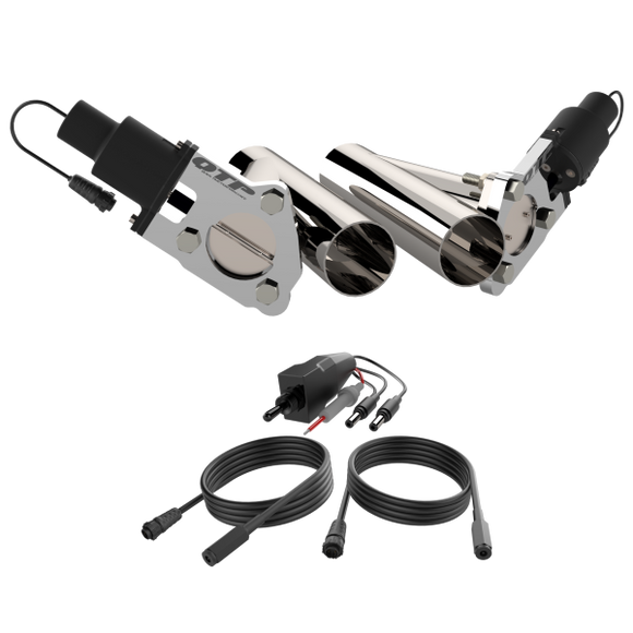 QTP Dual 2.5in Electric Valves / Wiring / 1 Toggle Switch / 2 SS 2.5in Cutouts