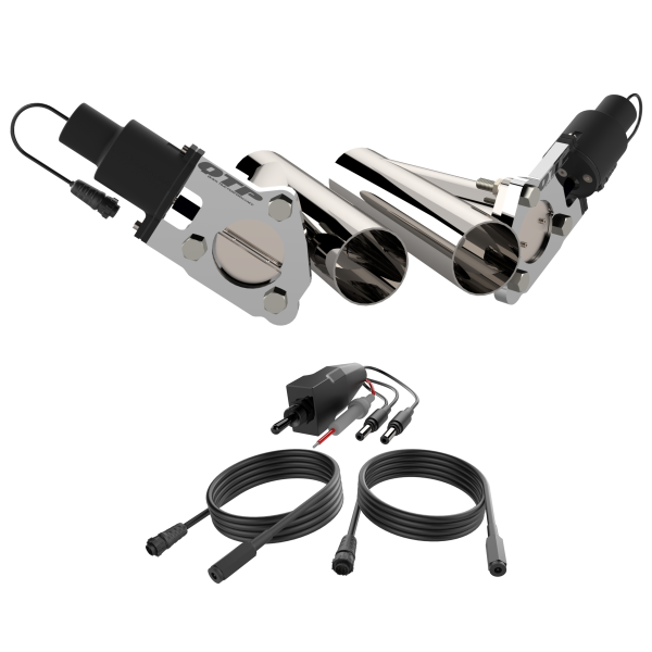 QTP Dual 2.5in Electric Valves / Wiring / 1 Toggle Switch / 2 SS 2.5in Cutouts