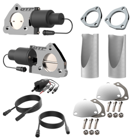 QTP Dual 2.5in Electric Valves / Wiring / 1 Toggle Switch / 2 2.5in DIY Cutout Pipes - 0