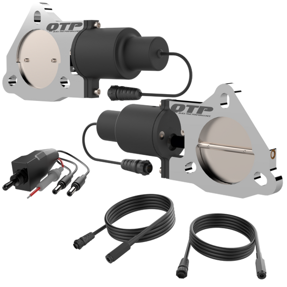 QTP 3in Bolt-On QTEC Dual Electric Cutout Valves - Pair