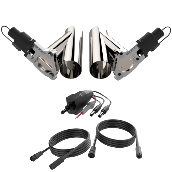 QTP Dual 3in Electric Valves / Wiring / 1 Toggle Switch / 2 SS 3in Cutouts