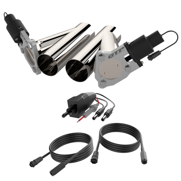 QTP Dual 3in Electric Valves / Wiring / 1 Toggle Switch / 2 SS 3in Cutouts