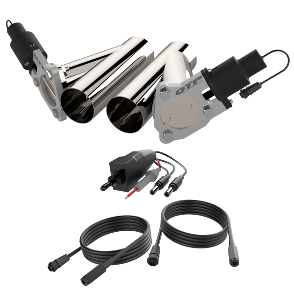 QTP Dual 3in Electric Valves / Wiring / 1 Toggle Switch / 2 SS 3in Cutouts
