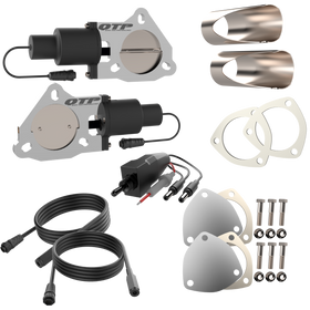 QTP Dual 3in Electric Valves / Wiring / 1 Toggle Switch / 2 3in DIY Cutout Pipes