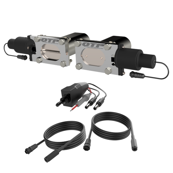 QTP Bolt-On QTEC Dual Low Profile Oval Electric Cutout Valves - Pair