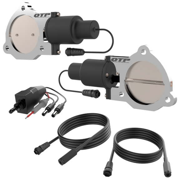 QTP 3.5in Bolt-On QTEC Dual Electric Cutout Valves - Pair