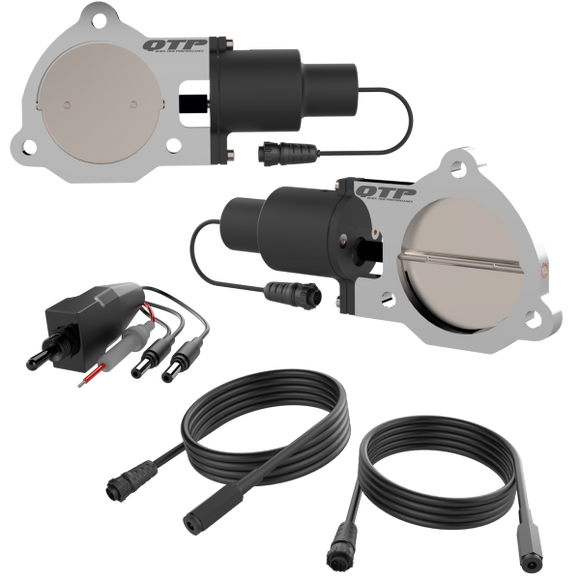 QTP 3.5in Bolt-On QTEC Dual Electric Cutout Valves - Pair