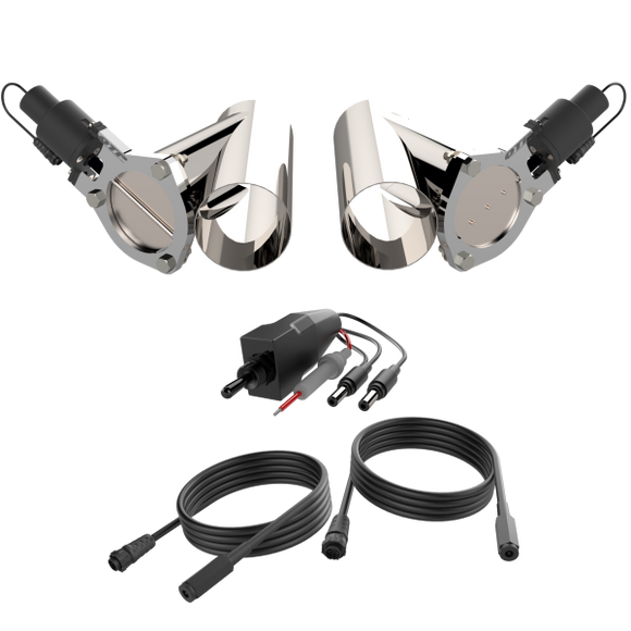 QTP Dual 4in Electric Valves / Wiring / 1 Toggle Switch / 2 SS 4in Cutouts