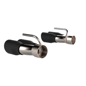 QTP 15-18 Dodge Challenger 6.2L/6.4L 304SS Screamer Exhaust 3in Quad Tip Adapter w/Black Tips - 0