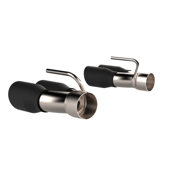 QTP 15-18 Dodge Challenger 6.2L/6.4L 304SS Screamer Exhaust 3in Quad Tip Adapter w/Black Tips
