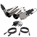 QTP Dual 3.5in Electric Valves / Wiring / 1 Toggle Switch / 2 SS 3.5in Cutouts-3