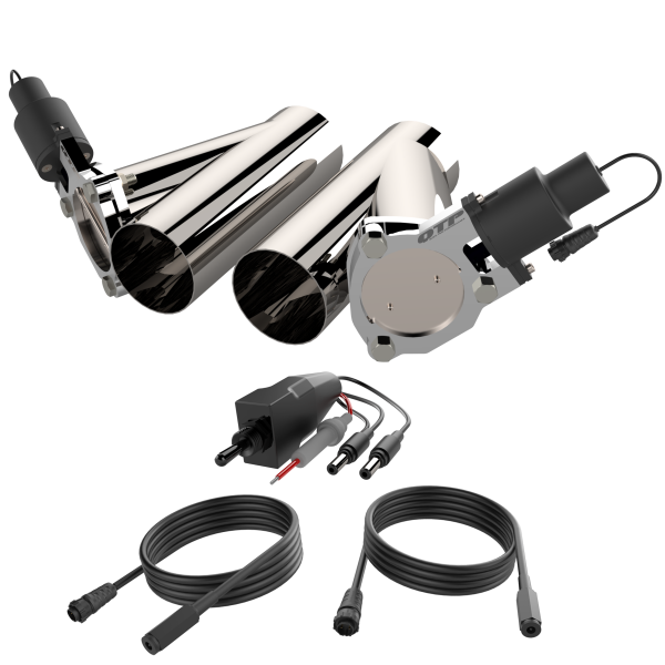 QTP Dual 3.5in Electric Valves / Wiring / 1 Toggle Switch / 2 SS 3.5in Cutouts
