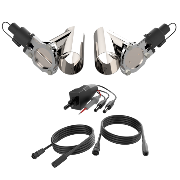 QTP Dual 3.5in Electric Valves / Wiring / 1 Toggle Switch / 2 SS 3.5in Cutouts