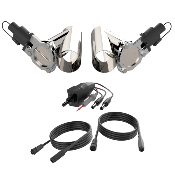 QTP Dual 3.5in Electric Valves / Wiring / 1 Toggle Switch / 2 SS 3.5in Cutouts