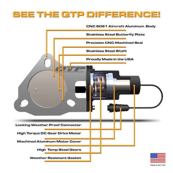 QTP 12-13 Ford Mustang Boss 302 Bolt-On QTEC Electric Cutout Valve - Single - 0