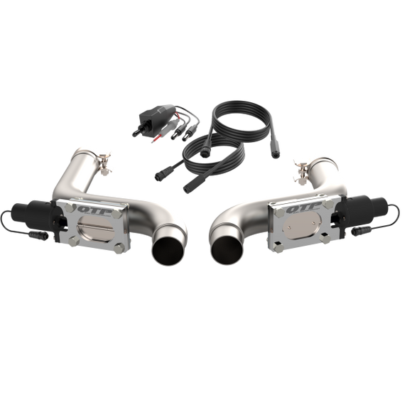 QTP 15-17 Ford Mustang GT 2.5in 304SS Aggressor Cutout Mid Pipe