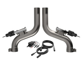 QTP 15-19 Dodge Challenger/Charger 6.2L/6.4L 304SS Aggressor Cutout Dual Mid Pipes - 0