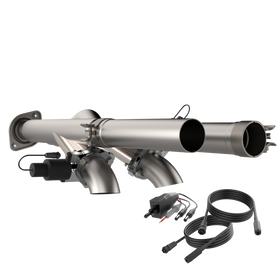 QTP 17-18 Ford Raptor EC/CC 2.5in 304SS Aggressor Cutout Dual Mid Pipes