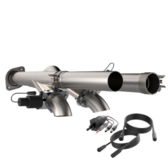 QTP 17-18 Ford Raptor EC/CC 2.5in 304SS Aggressor Cutout Dual Mid Pipes