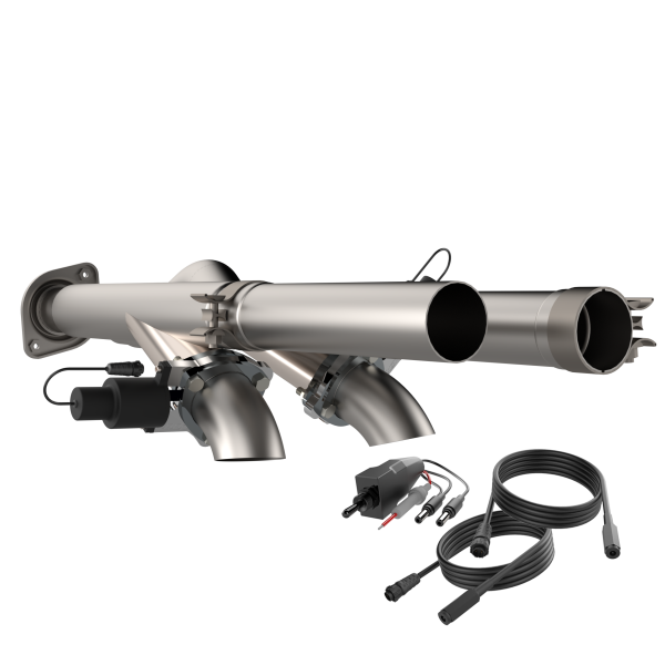 QTP 17-18 Ford Raptor EC/CC 2.5in 304SS Aggressor Cutout Dual Mid Pipes