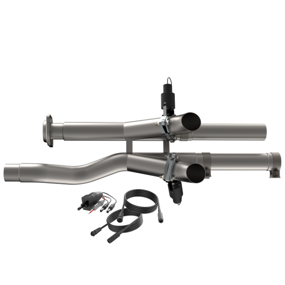 QTP 17-18 Ford Raptor EC/CC 2.5in 304SS Aggressor Cutout Dual Mid Pipes