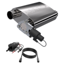 QTP 2.5in Weld-On 304SS Screamer Muffler Short Case w/Bolt-On QTEC Electric Cutout-1