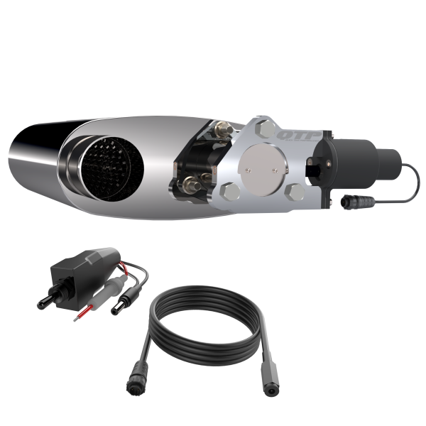 QTP 2.5in Weld-On 304SS Screamer Muffler Short Case w/Bolt-On QTEC Electric Cutout - 0